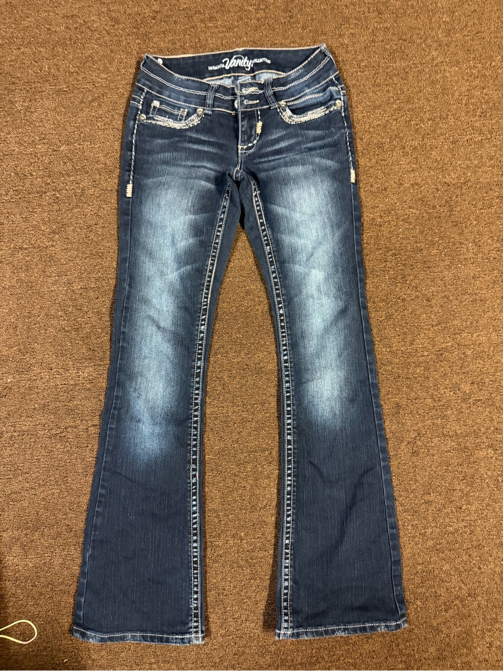 vintage vanity low rise flare jeans